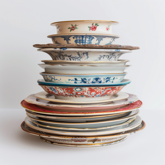 Vintage Mismatched Tableware Set